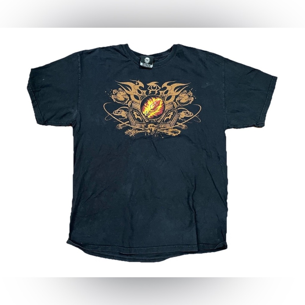 Vintage Jinx Blizzard Entertainment WoW T-Shirt Large Black Flame Eye Y2K‎